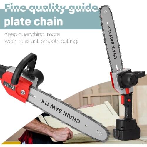 11.5Inch Two Battery 21V Electric Pruning Saw Rechargeable Wood Spliting Chainsaw One-handed Woodworking Tool for Garden Orchard