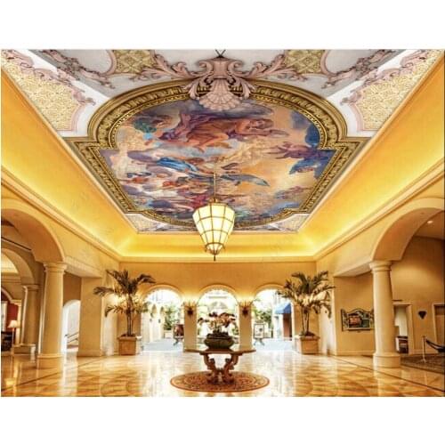 Custom ceiling wallpaper 3d ceiling murals wallpapers HD European character pattern ceiling fresco zenith murals wall papers