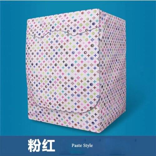 Pink Printing Waterproof Sun Protection Washing Machine Cover Household Fully-automatic Washing Drum Dust Case