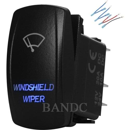 WINDSHIELD WIPER Rocker Switch，Laser-Etched 7P On-Off-On DPDT Led Lights Button for Car Boat ARB NARVA Carling，Jumper Wires Set