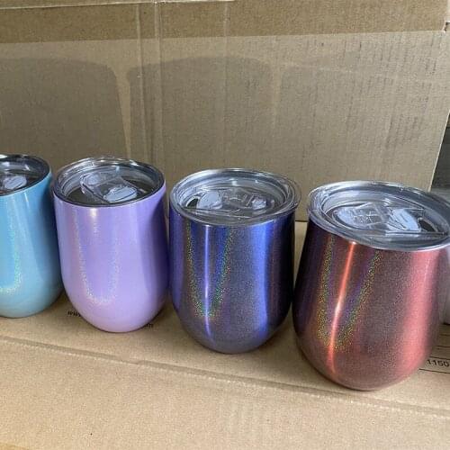 Factory price 12OZ Seal lid Wine Beer Thermos Cold Tumbler Egg Cup Beer Mug Double Wall Vacuum Insulated Water Cup Bar Drinkware