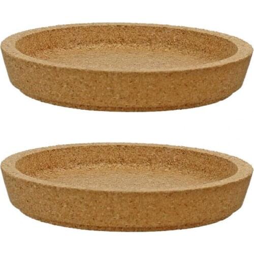 2Pcs Placemats Rustic Heat Insulation Wood Round Cork Coasters for Home