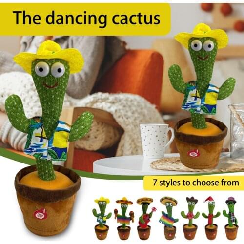 3/120 Songs Cactus Plush Toys Electronic Dancing Cactus Singing And Dancing Cactus Plush Holiday Decor Gift For Kids Funny Early