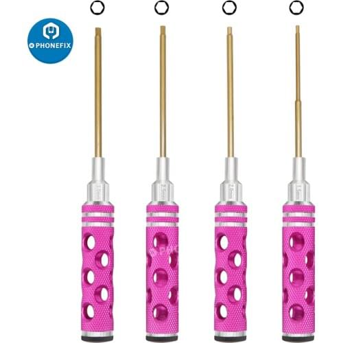 4pcs 1.5mm 2.0mm 2.5mm 3.0mm Hex Screw Driver Set Titanium Hexagon Screwdriver Wrench Tool Kit for Multi-Axis FPV Drone RC Car