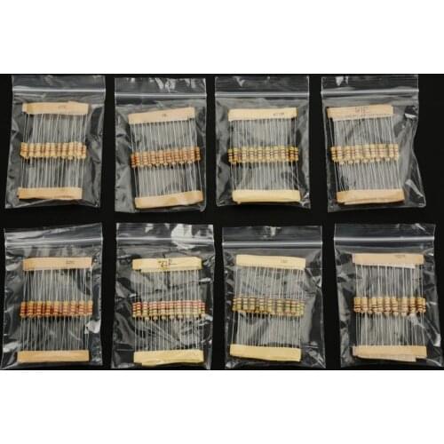 400Pcs 1/2W carbon film resistor 5% 100r four color ring 0.5W Set Assortment Components Kit Hand Tools Resistance Component