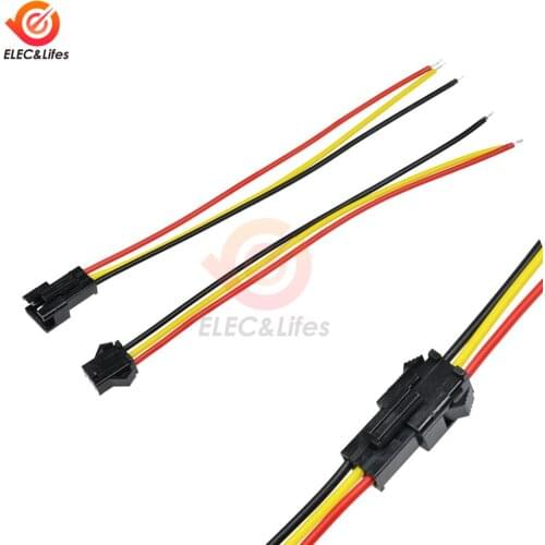5 Pair 3 Pin JST SM Connectors Male and Female 3PIN For WS2812B WS2811 WS2812 LED Strip 10CM 15CM 30CM