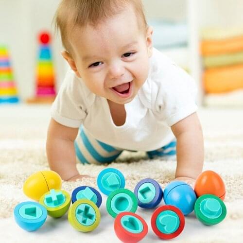 8PCS Montessori Learning Education Math Toys Smart Eggs 3D Puzzle Game For Children Popular Toys Jigsaw Mixed Shape Tools