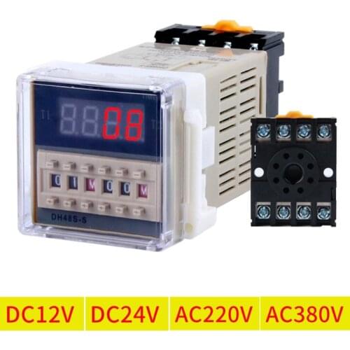 AC/DC 12v-380v DH48S-S Programmable Time Relay Cycle control Delay w Socket Base 875F