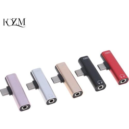 2 In 1 Type C Audio Adapter Mini Type-C To 3.5mm Converter USB-C Charge Adapter Cable Audio Adapter Only For Xiaomi Huawei