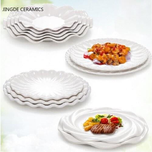 1pc White Plastic Round Plate Dish Dipping Dish BBQ Picnic Plates Bar Supplies Dessert Cake Fruit Dishes Home Kitchen Tableware