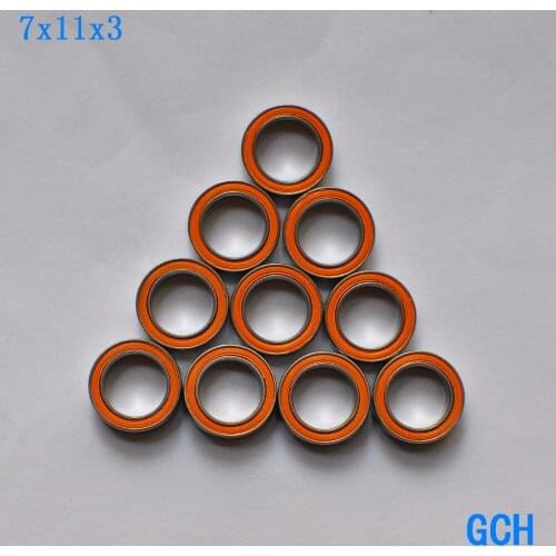 FREE SHIPPING 10PCS 7X11X3mm SMR117 2OS CB ABEC7 Stainless Steel Hybrid Ceramic Fishing Reel Bearings By GCH