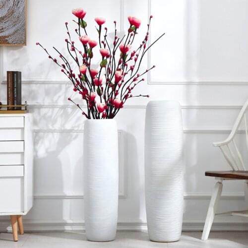 Flower Vase Ornaments Home Decro Flower Pot Jingdezhen Ceramic Floor Vases For Living Room Maison Decoration Цветы Для Декора