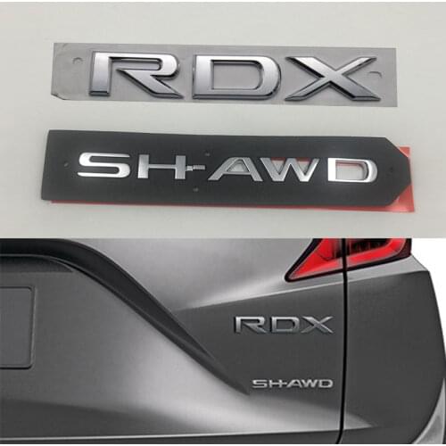 For Acura RDX SH-AWD Emblem Car Logo Sticker Chrome Silver 3D Letter Auto Badge Nameplate