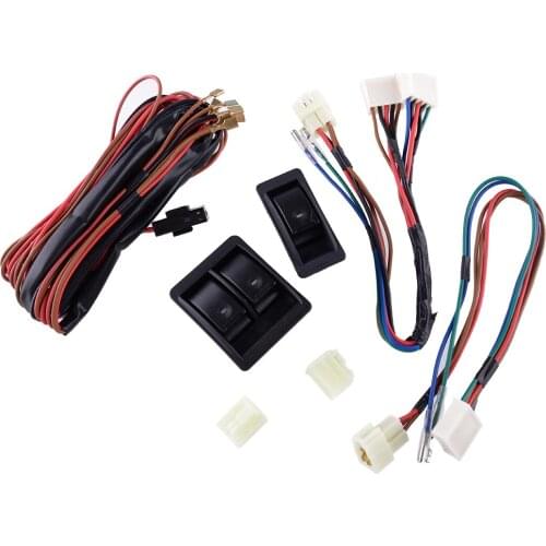 DWCX Universal Truck Car Master Electric Power Window Regulator Control Switch Kit with Wire Harness 12V