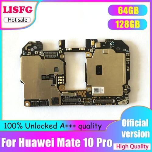 Unlocked For HUAWEI Mate 10 Pro Motherboard 64GB 128GB 100% Tested Logic Board For HUAWEI Mate 10 Pro Mainboard WIth Full Chips