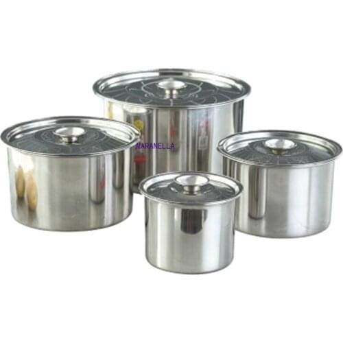 Stainless Steel Meal Prep Serving Bowl Thick Soup Pot With Lid Ureens Noodle Egg Cans Seasoning Oil Container 1pc