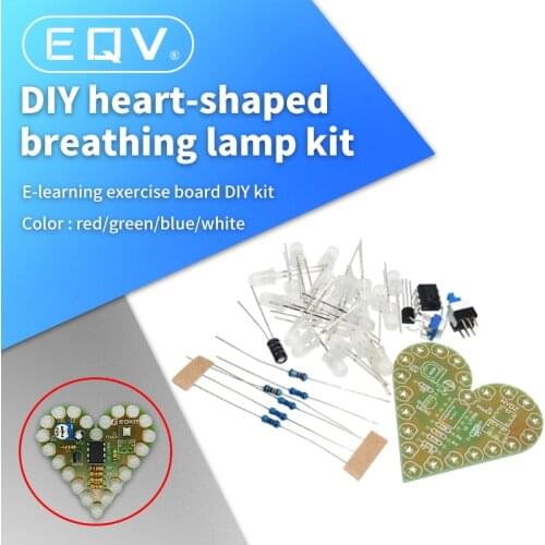 DIY Kit Heart Shape Breathing Lamp Kit Breathing LED Suite Red White Blue Green Electronic Production for Learning laboratory