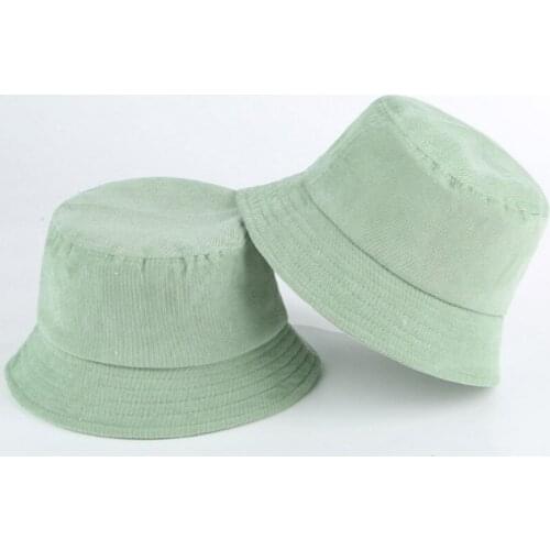 Blank Corduroy Bucket Hat For Women Spring Autumn Plain Men Panama Outdoor Hiking Beach Fishing Cap Sunscreen Female Sunhat Bob