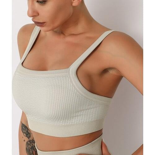 NORMOV Sexy Women Bra Solid Seamless Wire Free Push Up Shockproof Tank Tops Workout Underwear Quick Dry Fitness Bra Female