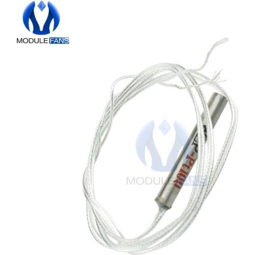 2PCS PT100 Platinum Resister Temperature Sensor Waterproof Temp Probe -20~450 Celsius Insulated Shielding Fiberglass