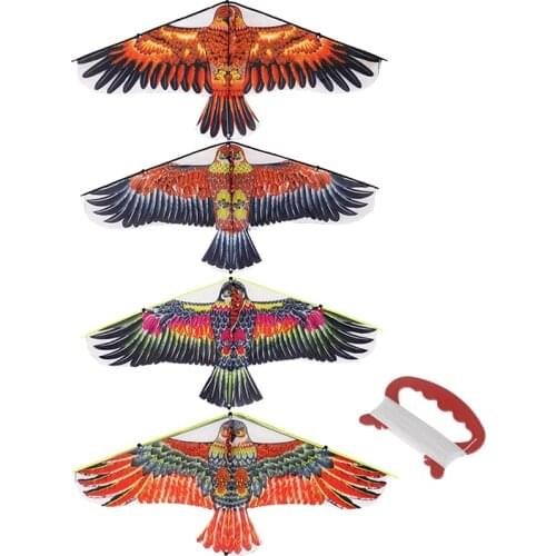 1M Flat Eagle Kite With 30 Meter Kite Line Children Flying Bird Kites Windsock Outdoor Toys For Kids Gift Garden Cloth Toy