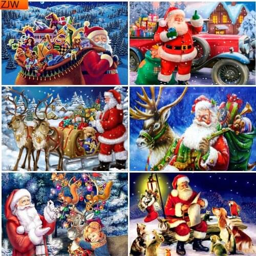 Full Square Round Diamond Painting Landscape Christmas Diamond Embroidery Cross Stitch Kits Rhinestone Art