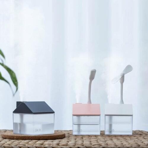Portable 250mL House Humidifier Aroma Essential Oil Diffuser 3 In 1 for USB Fan and Night Light Beautifully Sleep Room Not Noise
