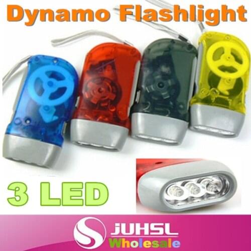 Manual hand pressure self-generating flashlight bright flashlight,mini self-charging flashlight,3 led,color random delivery