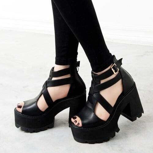 Gladiator sandals women summer shoes High Heels punk Sandals Platform Shoes thick heel sandals women platform Sandals