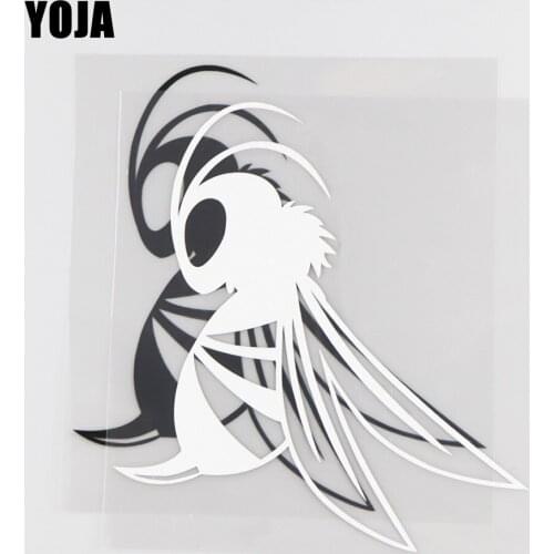 YOJA 13.7×14.9CM Vinyl Decal Vogue Wasp Pattern Cartoon Animals Car Stickers Black/Silver 19C-0175