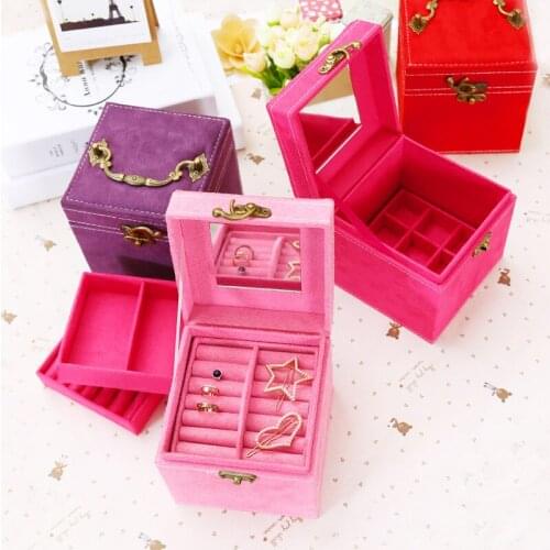 Jewelry Display Box Velvet Necklace Pendant Jewelries Organizer Rings Stand Holder Show Jewellery Box joyeros organizado