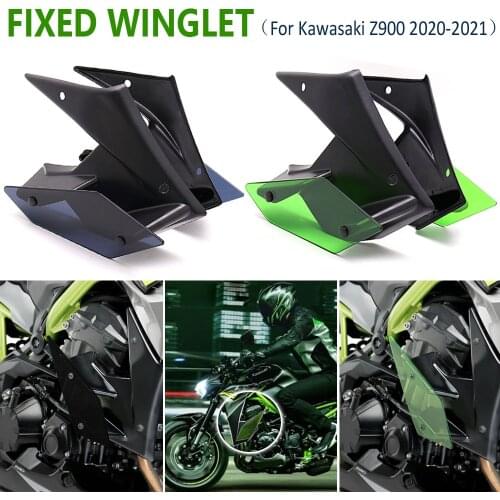 For Kawasaki Z900 Z 900 2020 2021 Motorcycle Parts Side Downforce Naked Spoilers Winglet Fixed Wing Winglet Fairing Wing Cover