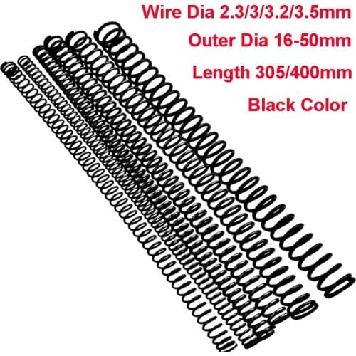 1PCS Y Type Spring Black Manganese Steel Pressure Spring Wire Dia 2.3/3/3.2/3.5mm Outer Dia 16-50mm Length 305/400mm