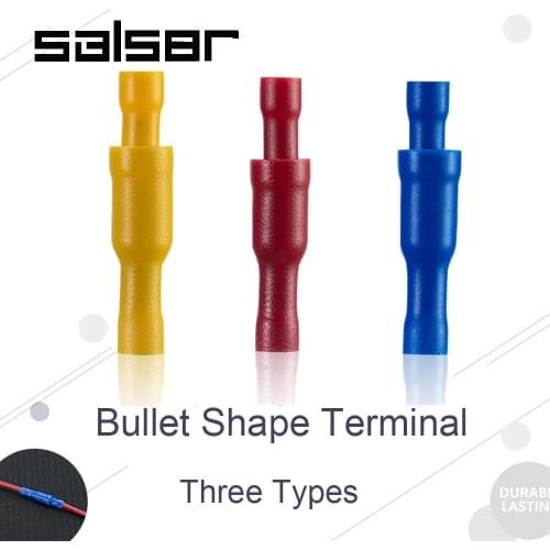100SET / 200PCS) Bullet Terminal Male And Female Wire Joint MPDFRD Connection Plug Insert Connect Terminal Red Blue Yellow