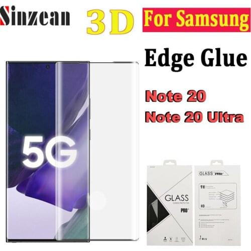 Sinzean 100pcs For Samsung Galaxy Note 20/Note 20 Ultra 3D Curved Tempered Glass Screen Protector (Edge Glue)