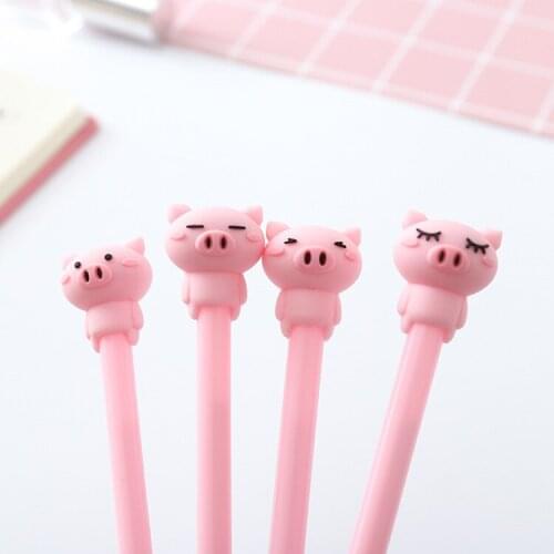 20 Pcs Creative Stationery Cute Pink Expression Pig Gel Pen Cartoon Student Writing Pen Office Signature Pen 0.5mm