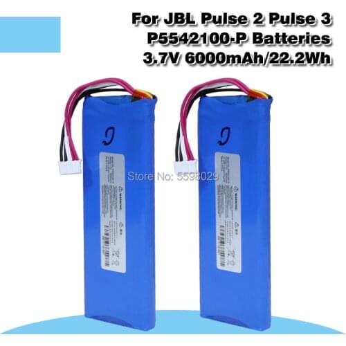 3.7V 6000mAh Polymer Battery for JBL Pulse 2 Pulse 3 Wireless Bluetooth Waterproof Speaker Battery P5542100-P 5542110P