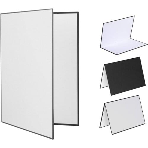 3-in-1 Photography Cardboard Paperboard Folding Reflector Diffuser Board (Black+White+Silver) for Still Life Food Photo Shooting