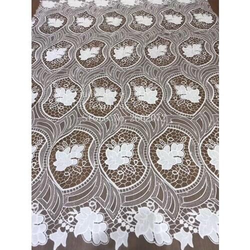 5yards/bag ZC89# White hollow effect embroidery lace fabric used for wedding dress stage Free shipping