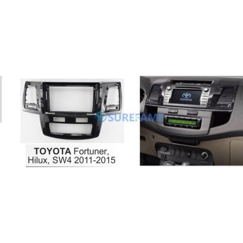 9 inch Car Fascia Radio Panel for 2011-2015 TOYOTA Fortuner, Hilux, Vigo, SW4 (Auto A/C) Dash Kit Install Facia Console Plate