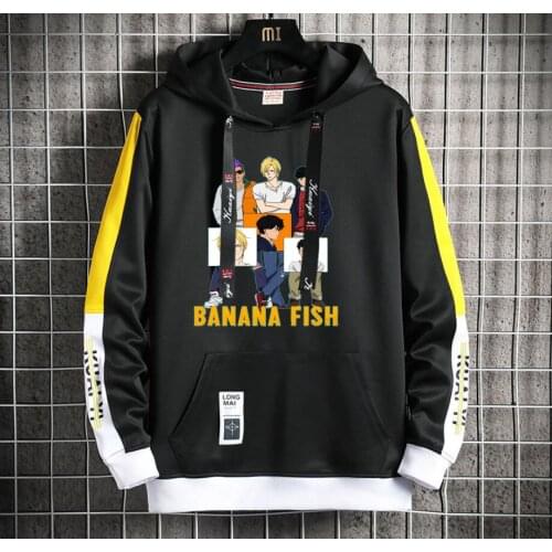 Anime Banana Fish Hoodie teenagers Popular Harajuku Hoodeds Pullover Streetwear Casual Fake Two-Piece jacket coat