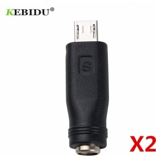 Kebidu 2/3PCS 5.5 x 2.1 mm 5 Pin DC Power Charger Adapter Converter Connector Female to Mini / Micro USB Male for Laptop/Tablet