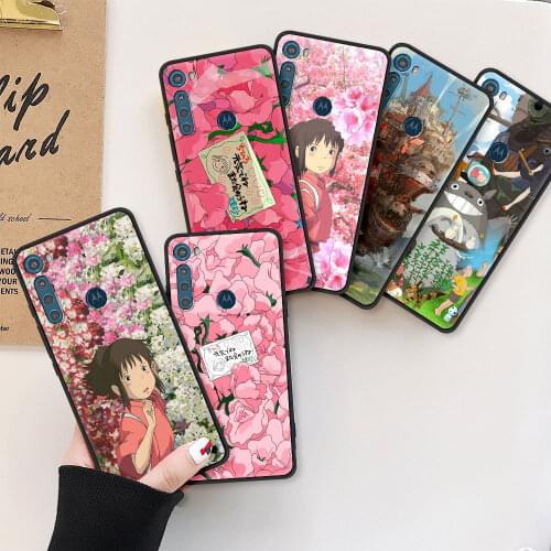 Spirited Away Totoro Case for Motorola Moto G9 Play G8 Power Lite One Fusion Plus Hyper G30 G10 Black G Stylus Phone Cover Funda