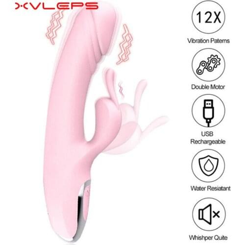 Hot New G Spot Rabbit Dildo Vibrator Clit Simulation Adult Toys Female Masturbation Sex Toy for Women