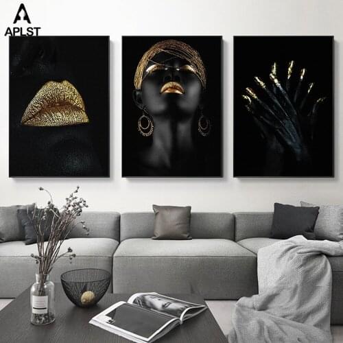 Fashion Canvas Painting Black Nude African Woman Wall Pictures Prints Figure Home Decor Wall Posters Decoration For Living Room