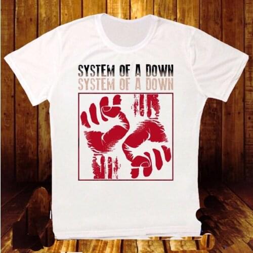 Men Designer Clothes men T-shirt Casual tees SYSTEM OF A DOWN FISTS SERJ TANKIAN SCARS ON BROADWAY causal T shirt