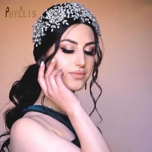 A50 Wedding Hair Jewelry Set Wedding Headdress Zircon Bridal Crown Baroque Headband Crystal Tiaras Crowns Bride Headpieces