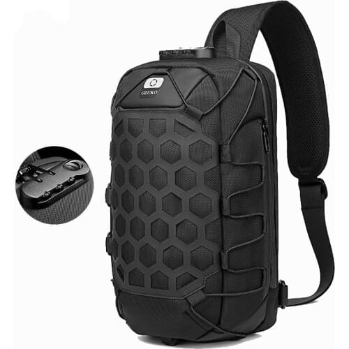 New Quality Men Multifunction Password Anti-theft Chest Crossbody Bag USB Charge Waterproof Male Sling Shoulder Messenger Bags