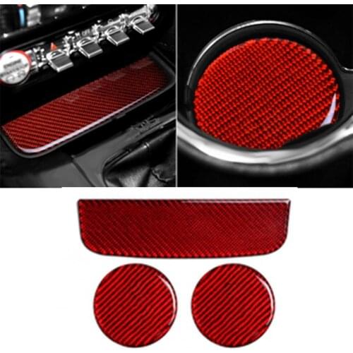 Cup Sticker Self-adhesive Anti-dust Carbon Fiber Car Interior Cup Trim Sticker for Ford Mustang 2015-2019 Accessories