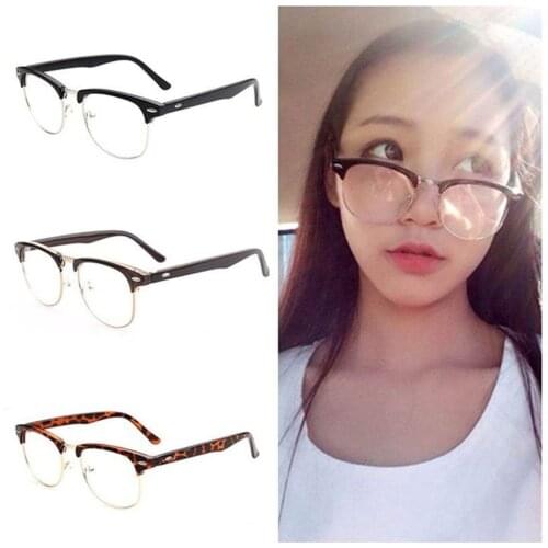 New Nerd Geek Retro Vintage Eyewear Half Frame Clear Lens Glasses